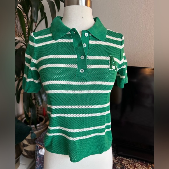 Zara Tops - Zara open knit preppy polo SZ XS NWT